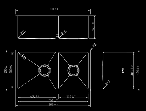 eac7b12080bb6955f341ca9f5531ee0c Kitchen Double Sink (Honeycomb Texture)