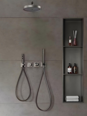 Three Long Wall Niche with Water Ripple Embossed