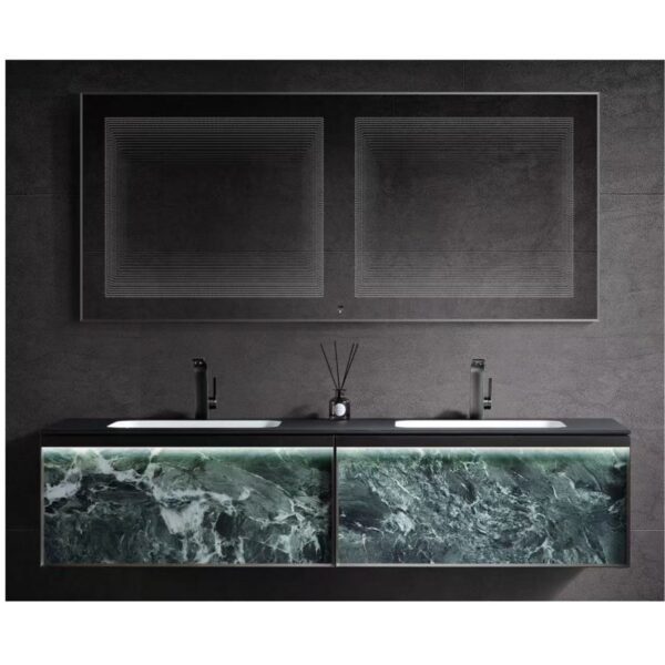 Double Basin Bathroom Vanity and Smart Mirror Set